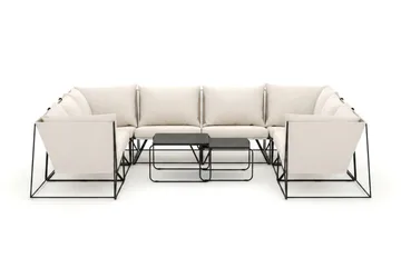 Usteryd utomhus U-soffa 8-sits med stängt avslut - Svart/Beige - Products - Utemöbler & utemiljö - Loungemöbler - Loungesoffor