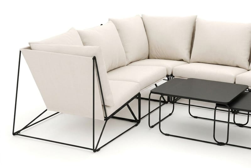 Usteryd utomhus U-soffa 8-sits med stängt avslut - Svart/Beige - Products - Utemöbler & utemiljö - Loungemöbler - Loungesoffor