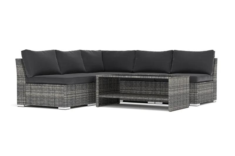 Wisconsin utomhus hörnsoffa 5-sits vändbar med öppet avslut, Grå