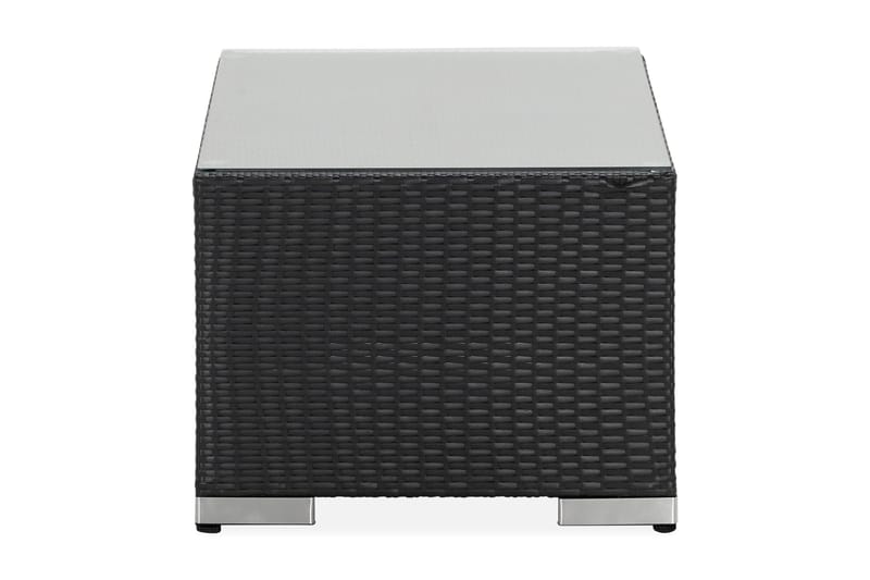 Bahamas Loungbord och Soffbord Utomhus 113 cm Konstrotting Glas - Svart - Products - Utemöbler & utemiljö - Utebord & trädgårdsbord - Loungebord & soffbord utomhus