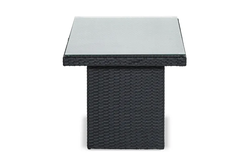 Bahamas Loungebord och Soffbord Utomhus 100 cm Konstrotting Glas - Svart - Products - Utemöbler & utemiljö - Utebord & trädgårdsbord - Loungebord & soffbord utomhus