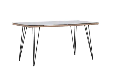 Viga Matbord Utomhus 90x160 cm – Rektangulärt Utebord i stål med glasskiva för Trädgården - Brun - Products - Utemöbler & utemiljö - Utebord & trädgårdsbord - Matbord utomhus