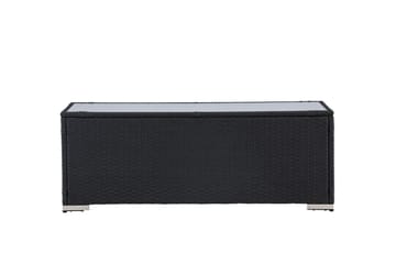 London Soffbord och Loungebord Utomhus 120 cm Konstrotting Glas - Svart - Products - Utemöbler & utemiljö - Utebord & trädgårdsbord - Loungebord & soffbord utomhus