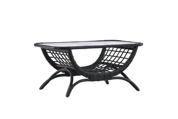 Moana Soffbord och Matbord Utomhus 95,5 cm Glas Rotting - Svart - Products - Utemöbler & utemiljö - Utebord & trädgårdsbord - Loungebord & soffbord utomhus