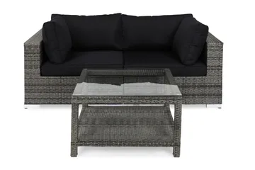 Bahamas Loungegrupp 2-sits Bord 75x75 - Grå - Products - Utemöbler & utemiljö - Utegrupp - Cafegrupp & cafeset
