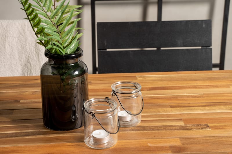 Bois Matgrupp Utomhus 200cm + 6 Levels Stapelbara Matstolar - Svart - Products - Utemöbler & utemiljö - Utegrupp - Matgrupp utomhus