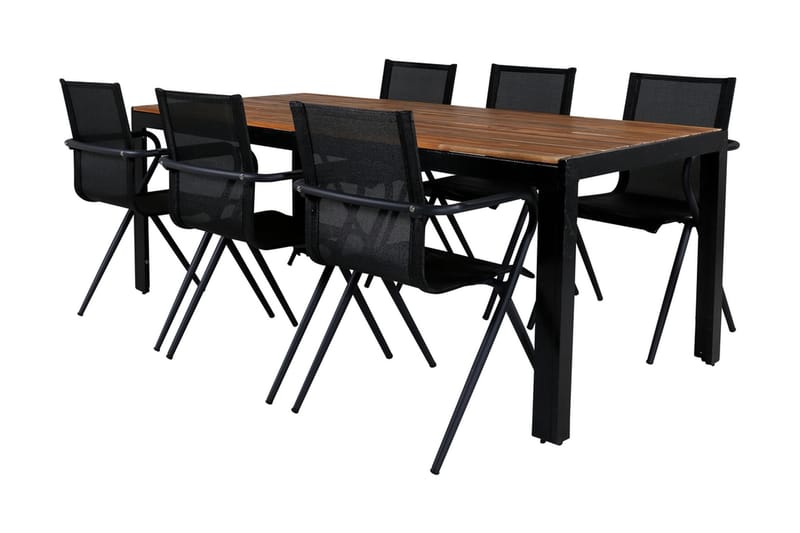 Bois Matgrupp Utomhus 205cm + 6 Alina Matstolar - Brun/Vit - Products - Utemöbler & utemiljö - Utegrupp - Matgrupp utomhus