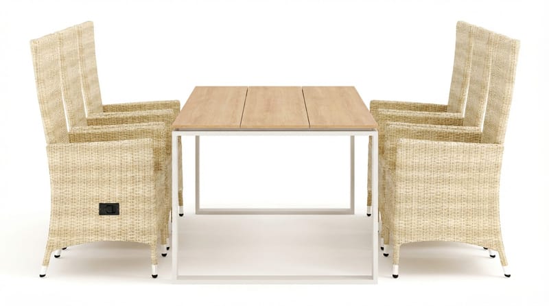Devon utomhus matgrupp 210x100 cm med 6 Jenny matstolar - Beige/Teak - Products - Utemöbler & utemiljö - Utegrupp - Matgrupp utomhus