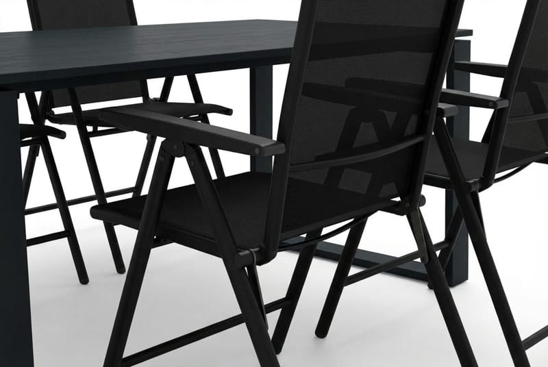 Devon utomhus matgrupp 210x100 cm med 6 Sanna positionsstolar - Svart - Products - Utemöbler & utemiljö - Utegrupp - Matgrupp utomhus