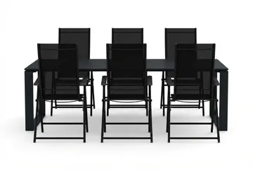 Devon utomhus matgrupp 210x100 cm med 6 Sanna positionsstolar - Svart - Products - Utemöbler & utemiljö - Utegrupp - Matgrupp utomhus
