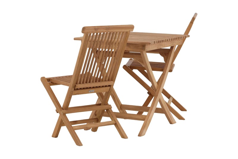 Ghana Caféset 70 cm + 2 Kenya Hopfällbara Karmsttolar - Brun - Products - Utemöbler & utemiljö - Utegrupp - Cafegrupp & cafeset