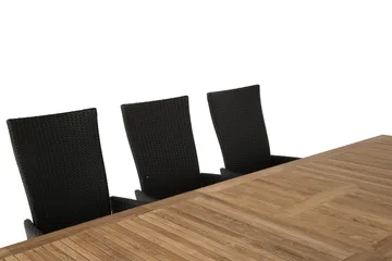 Las Vegas Matgrupp Utomhus 220-280 + 8 Jenny Ställbar Fåtölj - Teak/Svart - Products - Utemöbler & utemiljö - Utegrupp - Matgrupp utomhus