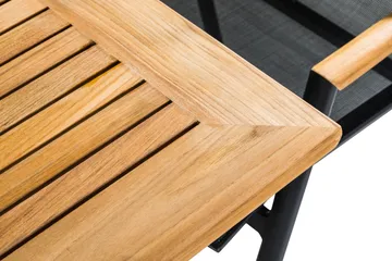 Las Vegas Matgrupp Utomhus 220-280x100+ 6 Stolar m Dyna - Svart/Teak - Products - Utemöbler & utemiljö - Utegrupp - Matgrupp utomhus