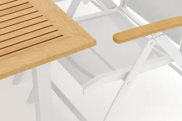 Las Vegas utomhus matgrupp förlängningsbart 152-210x90 cm med 6 Las Vegas positionsstolar - Vit - Products - Utemöbler & utemiljö - Utegrupp - Matgrupp utomhus