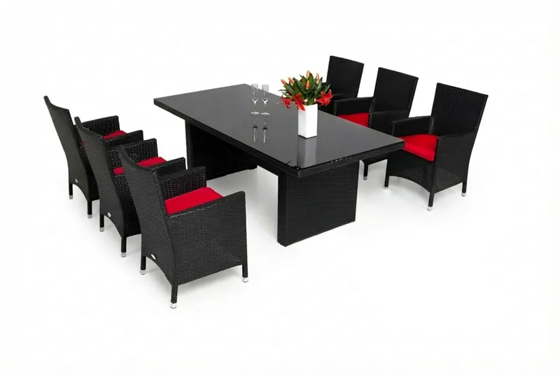 Majestic Matgrupp 210 + 6 Thor Fåtölj, Svart/Svart