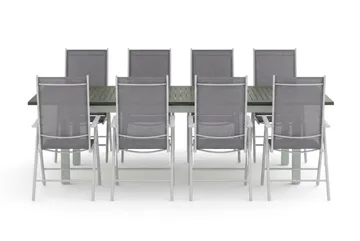 Monaco utomhus matgrupp förlängningsbart 210/310x90 med 8 Maggie positionsstolar - Vit/Grå - Products - Utemöbler & utemiljö - Utegrupp - Matgrupp utomhus