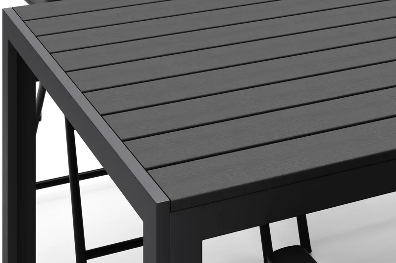 Siri Matbord 205 cm med 6 Sanna Matstolar - Svart - Products - Utemöbler & utemiljö - Utegrupp - Matgrupp utomhus