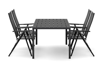 Siri Rektangulärt utebord 150 cm med 4 Sanna utestolar - Svart - Products - Utemöbler & utemiljö - Utegrupp - Matgrupp utomhus