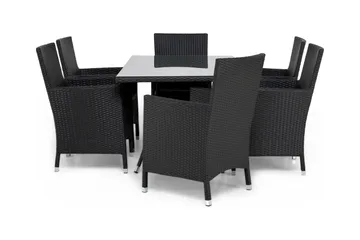 Thor Matgrupp Utomhus 140 + 6 Thor Fåtölj - Svart - Products - Utemöbler & utemiljö - Utegrupp - Matgrupp utomhus
