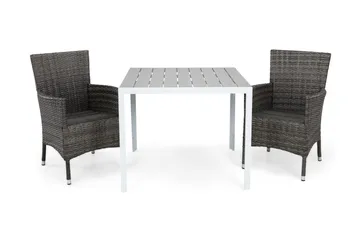 Tunis Matgrupp Utomhus 90 + 2 Thor Fåtölj - Vit/Grå - Products - Utemöbler & utemiljö - Utegrupp - Matgrupp utomhus