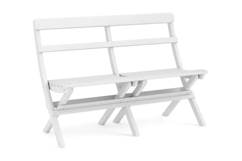 Landet liten soffa utomhus 110x60x89 cm - Träsoffa akacia, Vit