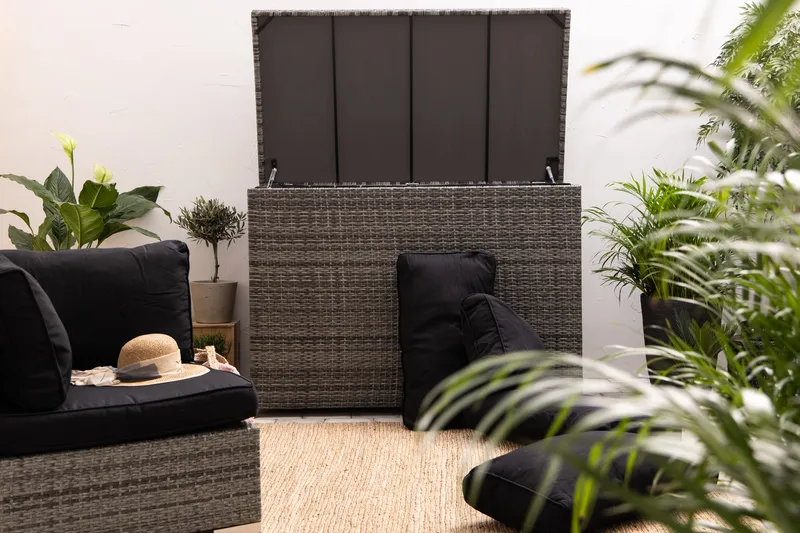 Gigant vattentät dynbox XL utomhus - Dynlåda i konstrotting (B150xD90xH101 cm) - Grå - Products - Utemöbler & utemiljö - Utomhusförvaring - Dynförvaring - Dynbox & dynlåda