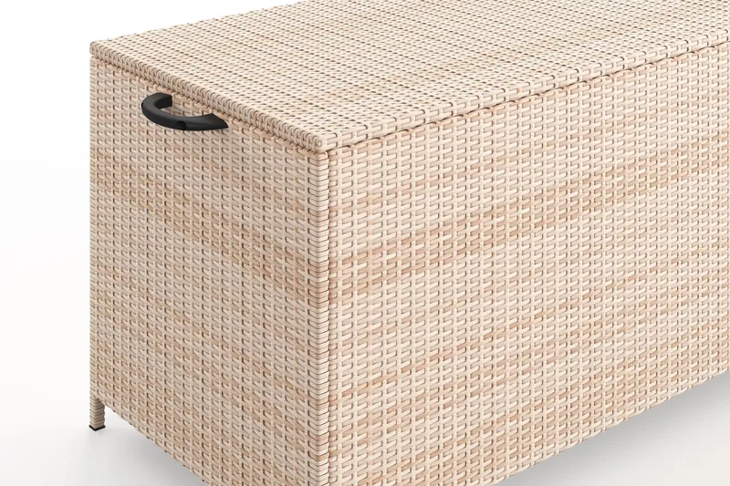 Zahara Dynbox utomhus i konstrotting med handtag 140x60x60 cm - Beige - Products - Utemöbler & utemiljö - Utomhusförvaring - Dynförvaring - Dynbox & dynlåda