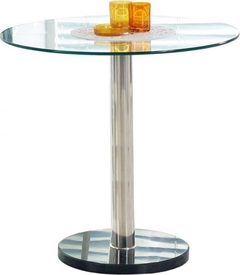 Violetter Glastisch - Chrom/Marmor