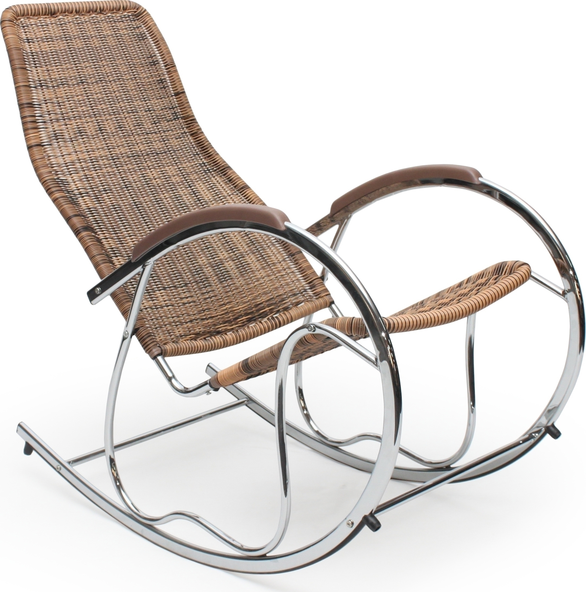 Komfort Digi Schaukelstuhl - Chrom/Rattan