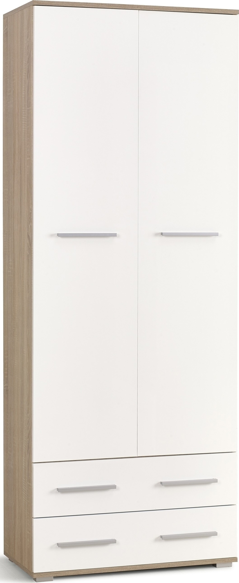 Kleiderschrank Abdel - Wei�/Eiche