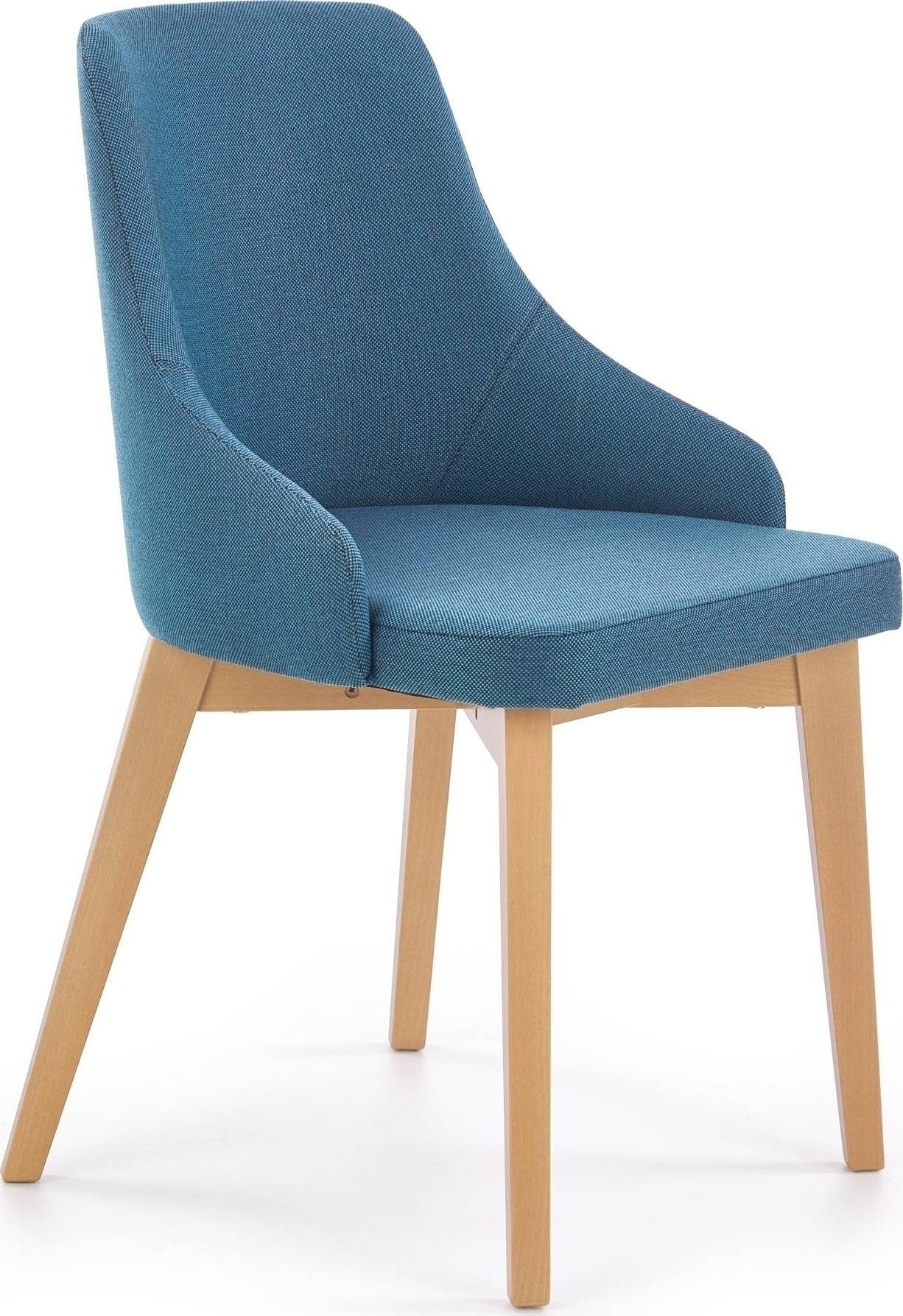 Catrin Esszimmerstuhl - Blau (Stoff) / Holz