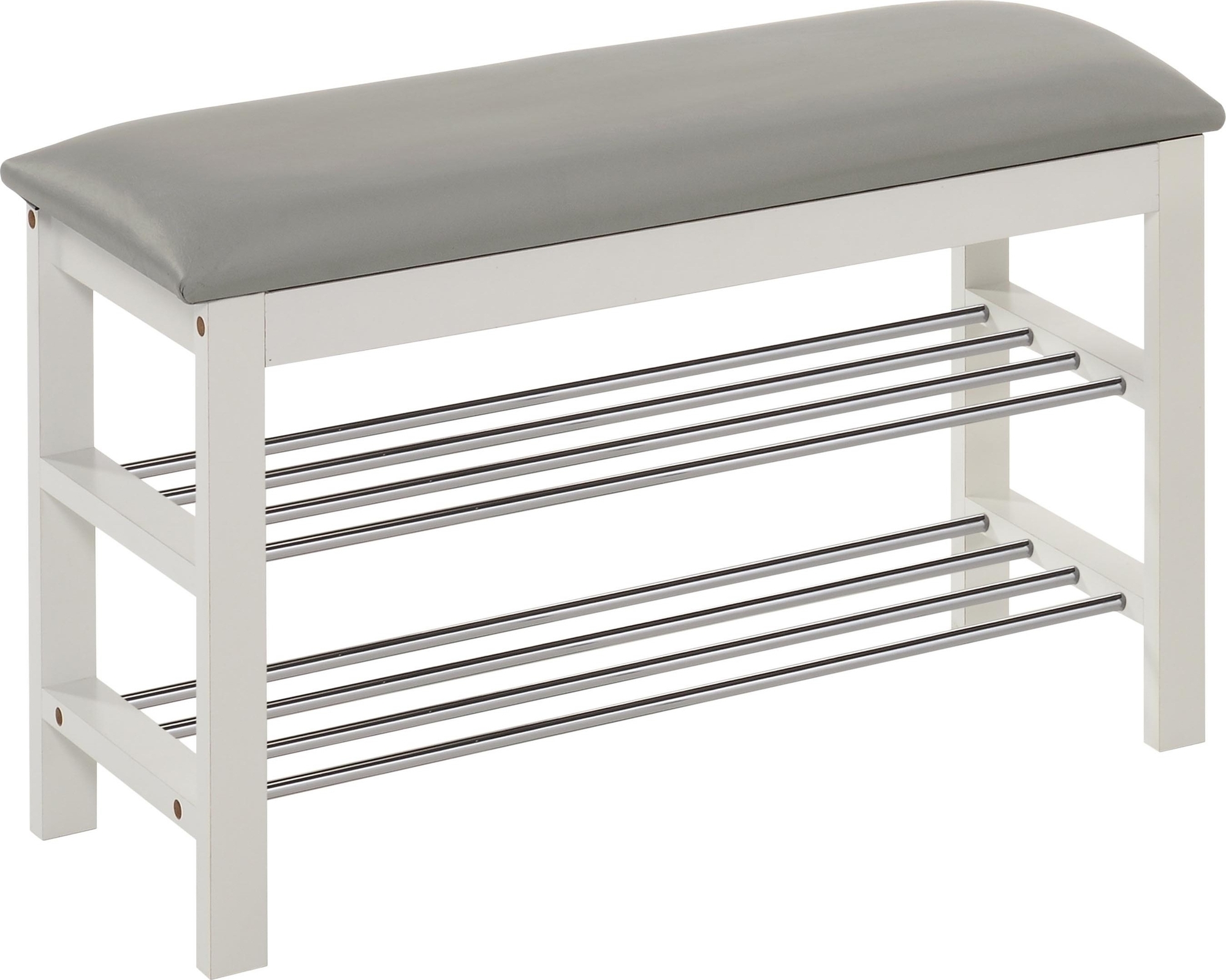 Veronika - Bank mit Schuhablage Weiß / Grau (PU) Veronika - Bank mit Schuhablage Weiß / Grau (PU)