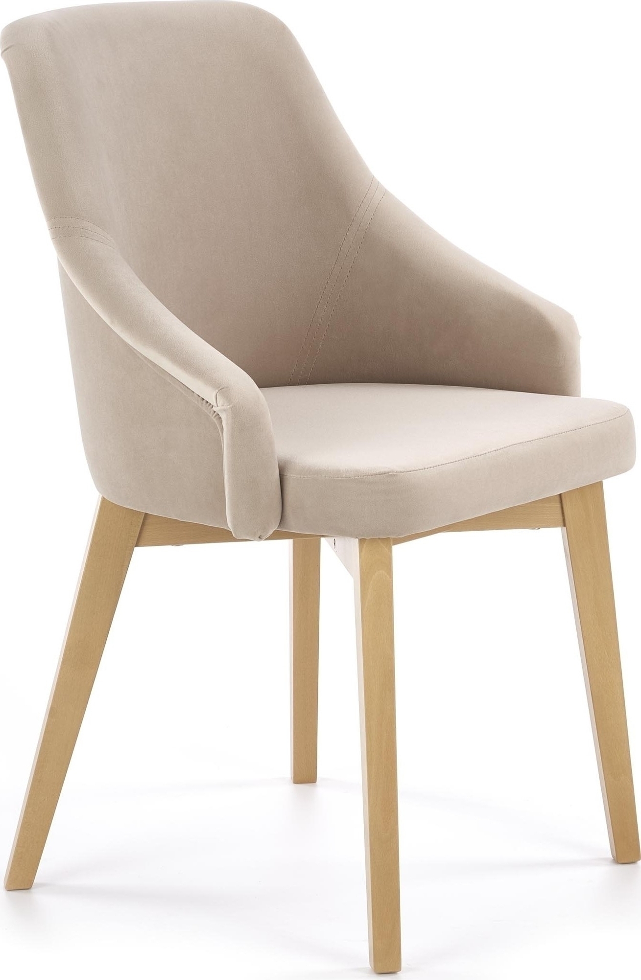 Catrin Esszimmerstuhl - Beige (Samt) / Holz