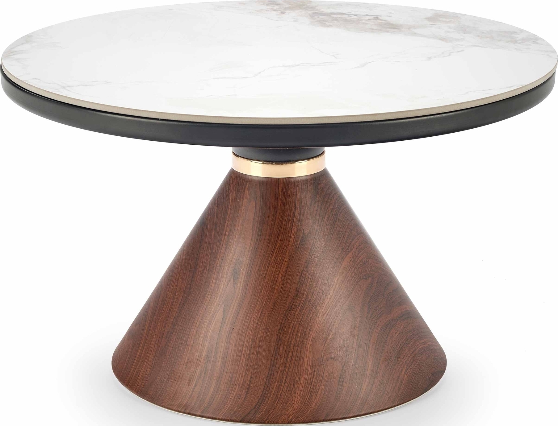 Genesis Couchtisch Ø70 cm - Weißer Marmor/Walnuss Genesis Couchtisch Ø70 cm - Weißer Marmor/Walnuss