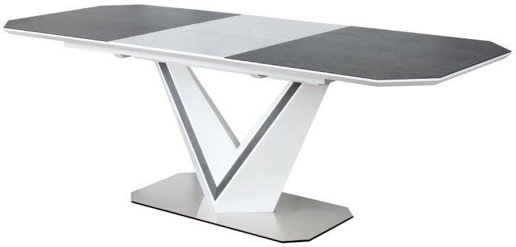 Luz ausziehbarer Esstisch 90x160-220 cm - Wei�/Grau