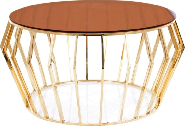 Ariana Couchtisch 80 cm - Bernstein/Gold