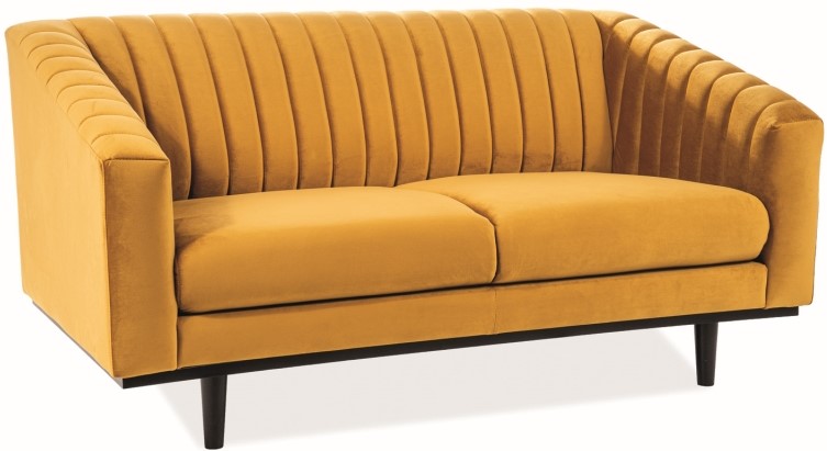 Alden 2-Sitzer-Sofa - Orangefarbener Samt