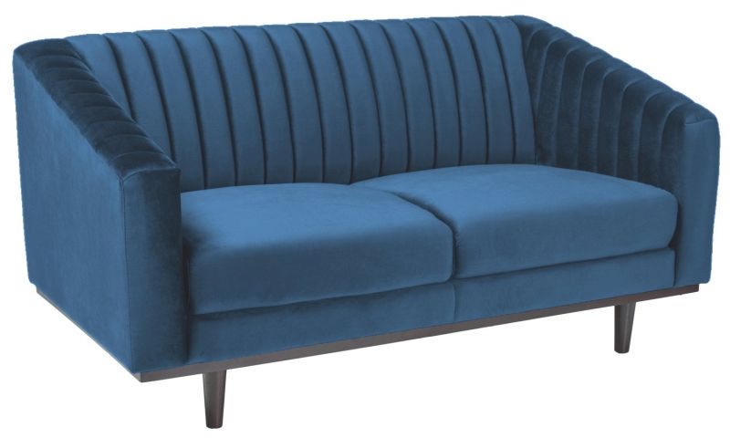 Alden 2-Sitzer-Sofa - Blauer Samt/Wenge