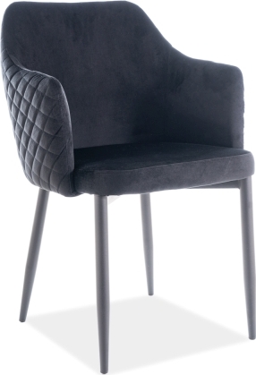 Haylee Esszimmerstuhl - Schwarzer Samt Haylee Esszimmerstuhl - Schwarzer Samt