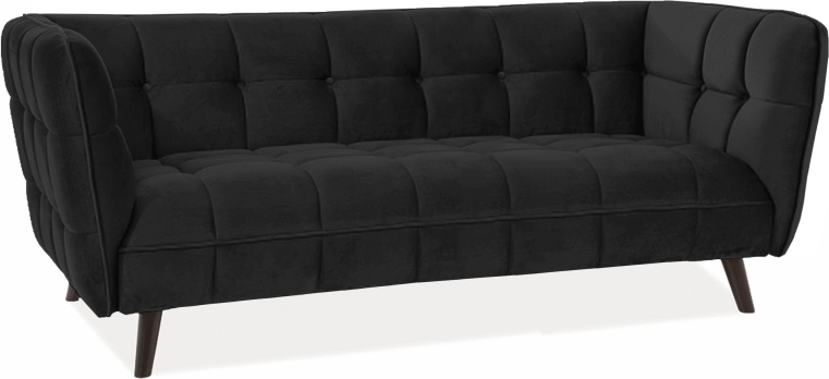 3-Sitzer-Sofa aus schwarzem Samt