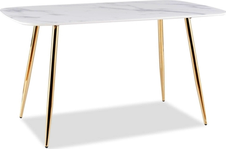 Ceres Esstisch 140 cm - Wei�/Gold