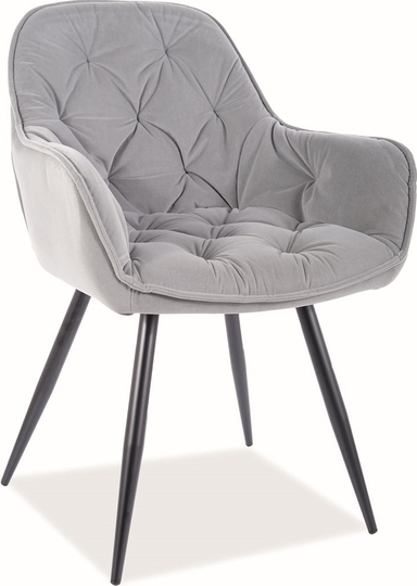 Cherry Esszimmerstuhl - Mattgrauer Samt