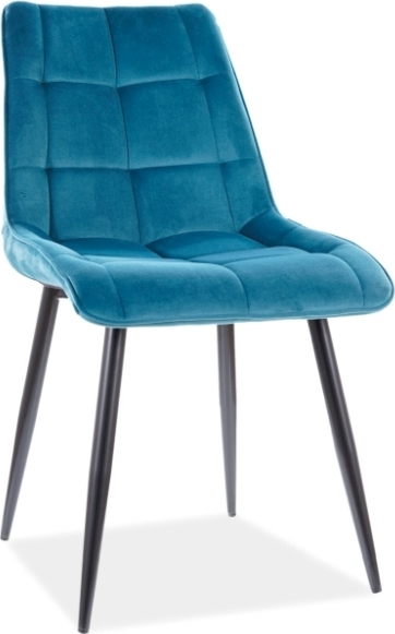 Schicker Esszimmerstuhl - Samt in Türkis/Schwarz Schicker Esszimmerstuhl - Samt in Türkis/Schwarz