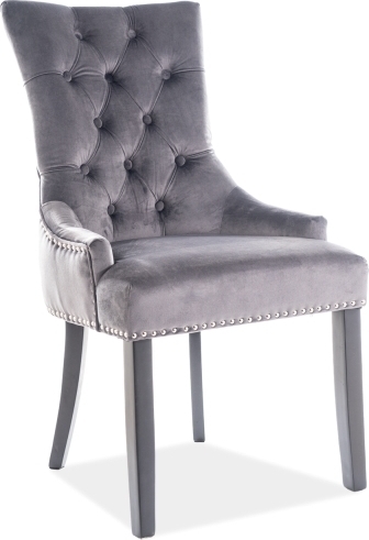 Edward Esszimmerstuhl - Grauer Samt Edward Esszimmerstuhl - Grauer Samt