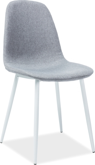 Esszimmerstuhl Rebekah aus grauem Stoff mit weißen Beinen Esszimmerstuhl Rebekah aus grauem Stoff mit weißen Beinen