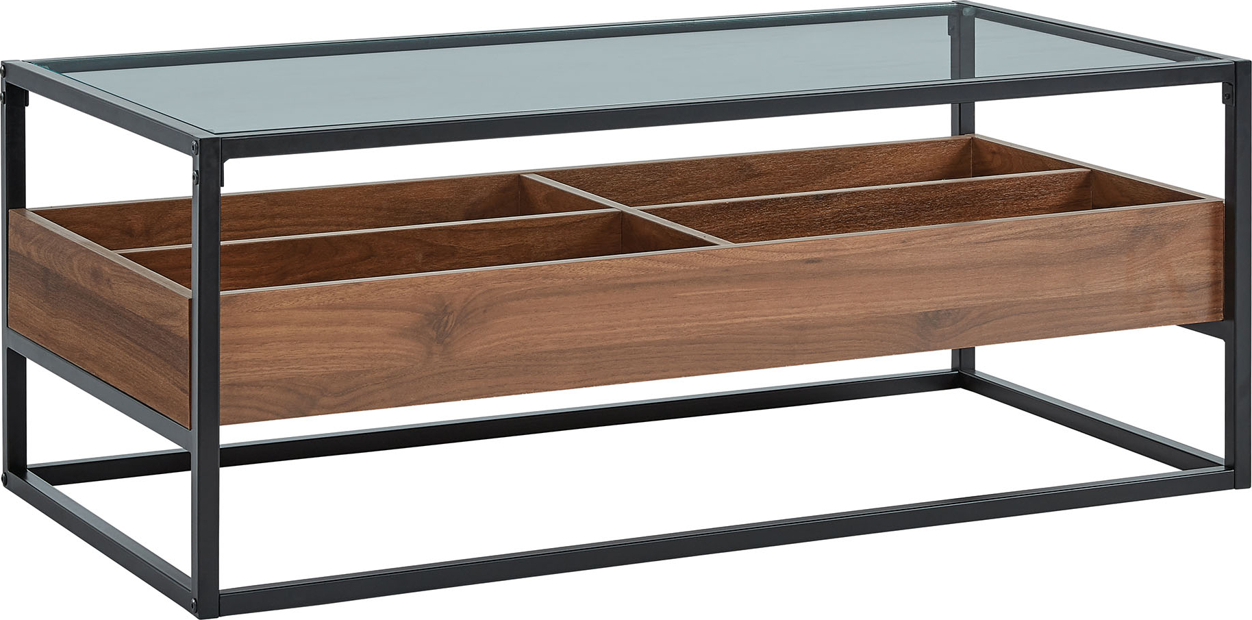 Harmony Couchtisch 110 x 55 cm - Nussbaum/schwarz