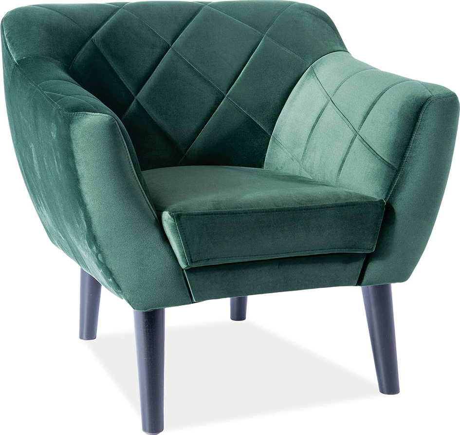 Karierter Sessel - Gr�ner Samt