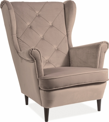 Damensessel - Orangefarbener Samt