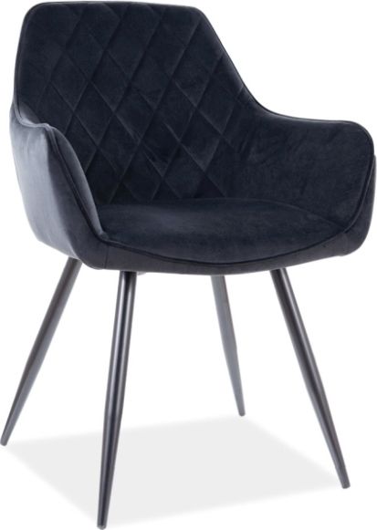 Linea Esszimmerstuhl - Schwarzer Samt