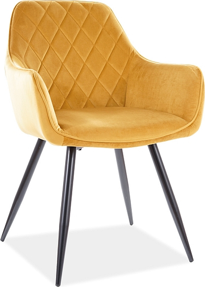 Linea Esszimmerstuhl - Orangefarbener Samt